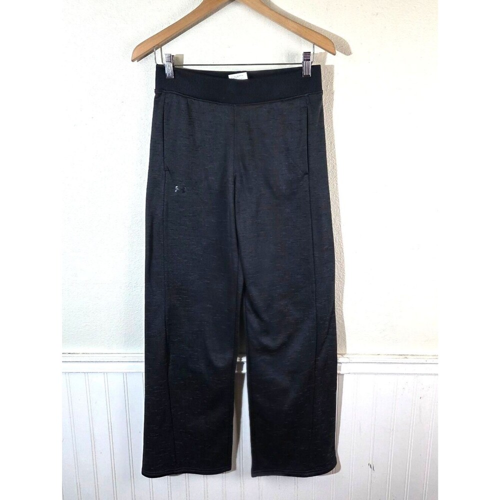 NWT Under Armour Women’s XS ColdGear Wide Leg Sweatpants Black Lounge Pants